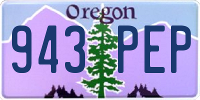 OR license plate 943PEP