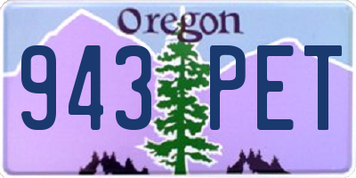 OR license plate 943PET