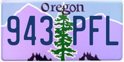 OR license plate 943PFL