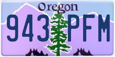OR license plate 943PFM