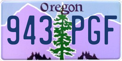 OR license plate 943PGF