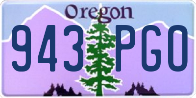 OR license plate 943PGO