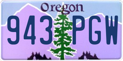 OR license plate 943PGW