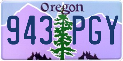 OR license plate 943PGY