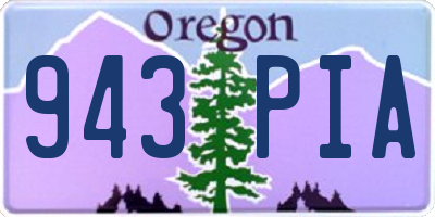 OR license plate 943PIA
