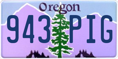 OR license plate 943PIG