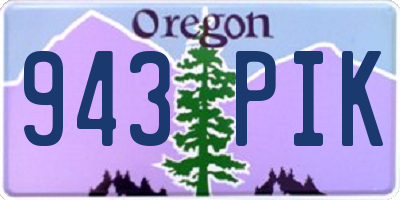 OR license plate 943PIK