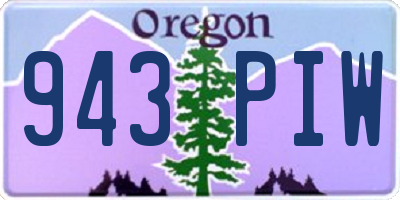 OR license plate 943PIW