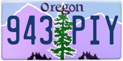 OR license plate 943PIY