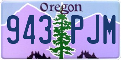 OR license plate 943PJM