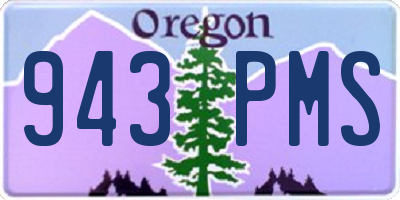 OR license plate 943PMS