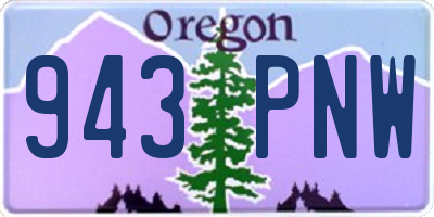 OR license plate 943PNW