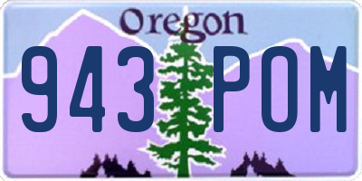 OR license plate 943POM