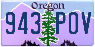 OR license plate 943POV