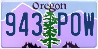 OR license plate 943POW