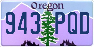 OR license plate 943PQD