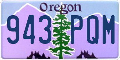 OR license plate 943PQM