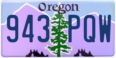 OR license plate 943PQW
