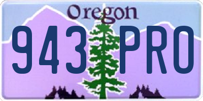 OR license plate 943PRO