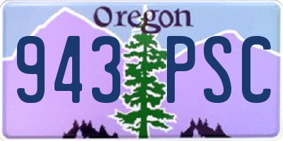 OR license plate 943PSC