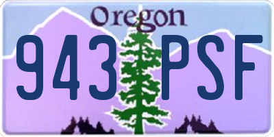 OR license plate 943PSF