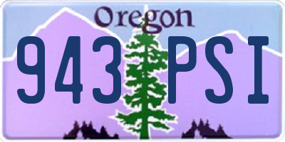 OR license plate 943PSI