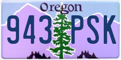 OR license plate 943PSK