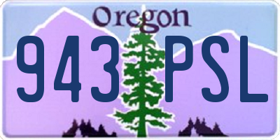 OR license plate 943PSL
