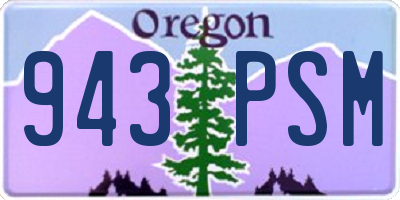 OR license plate 943PSM