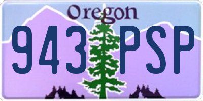 OR license plate 943PSP