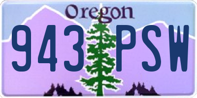OR license plate 943PSW