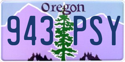 OR license plate 943PSY