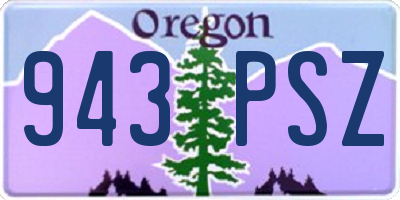 OR license plate 943PSZ
