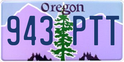 OR license plate 943PTT