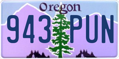OR license plate 943PUN