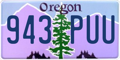 OR license plate 943PUU