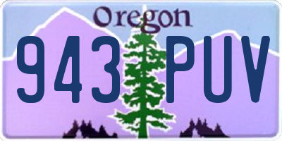 OR license plate 943PUV
