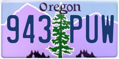 OR license plate 943PUW