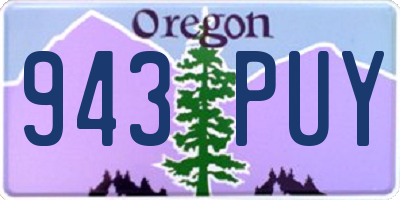OR license plate 943PUY
