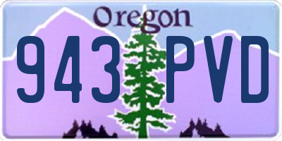 OR license plate 943PVD