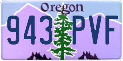 OR license plate 943PVF