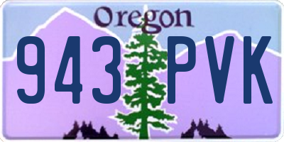 OR license plate 943PVK