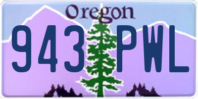 OR license plate 943PWL