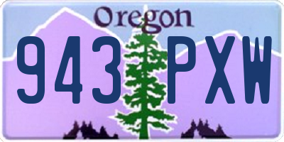 OR license plate 943PXW