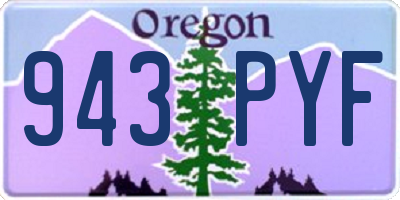 OR license plate 943PYF