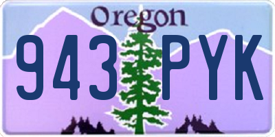 OR license plate 943PYK