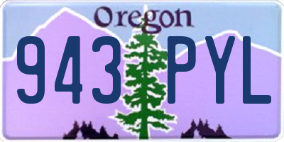 OR license plate 943PYL