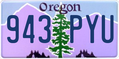OR license plate 943PYU