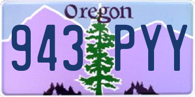 OR license plate 943PYY