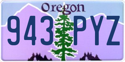 OR license plate 943PYZ